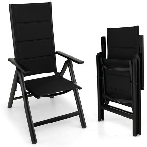 Tangkula Patio Folding Chairs Lightweight Outdoor Dining Chairs w/ Padded Seat - 1 of 4