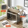 Furniture Style Dog Crate, Heavy Duty Dog Crate With Feeding Bowl, Wheels, Three Doors, Wooden Thickened Dog Cage, Kennel For Living Room - 2 of 4