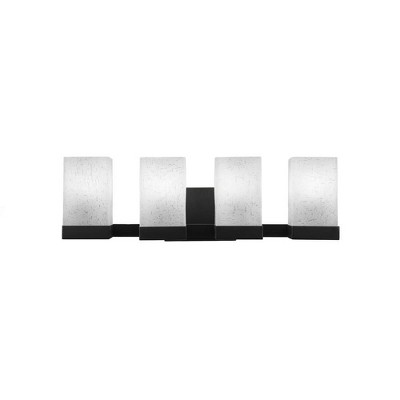 Toltec Lighting Nouvelle 4 - Light Vanity in  Espresso with 4" Square White Muslin Shade