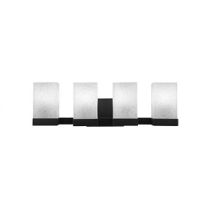 Toltec Lighting Nouvelle 4 - Light Vanity in  Espresso with 4" Square White Muslin Shade - 1 of 1