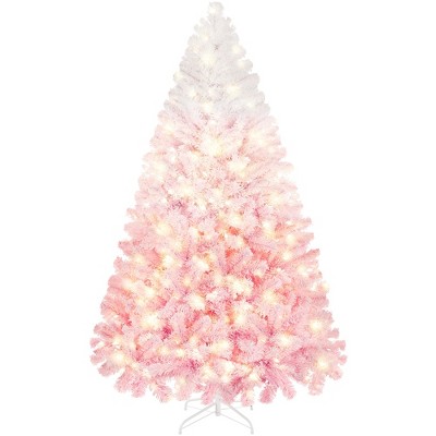 Yaheetech Pre-lit Flocked Artificial Christmas Tree Snow Frosted Christmas Tree
