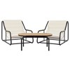 Gulches Beige & Black Outdoor Chaise Lounge Chairs Set of 3 with Acacia Side Table - 4 of 4