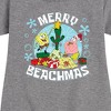 Girls' - SpongeBob SquarePants - Merry Beachmas Graphic Short Sleeve Fleece Dress - 2 of 4