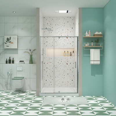NicBex Shower Door 38-42" Wx71"H Piovt Swing Glass Shower Door with 1/4" (6mm) Clear SGCC Tempered Glass with Reversible Installation