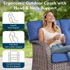 Gymojoy Outdoor Patio Couch PE Wicker 3-Seat Rattan Sofa - 4 of 4
