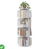 4-Tier Rotating Bookshelf Tower ¨C 360¡ã Spinning Corner Bookcase, Vertical Spiral Wood Storage Shelf Organizer, Space-Saving Design, White - 2 of 4