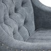 Sapphtopaz Modern Accent Chair with Nailhead Button Tufted Upholstered Armchair with Solid Wood Legs Cozy Reading Chair for Living Room, Bedroom - 4 of 4