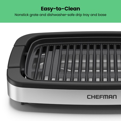 Chefman Smokeless Indoor Electric Grill with Adjustable Temperature Control