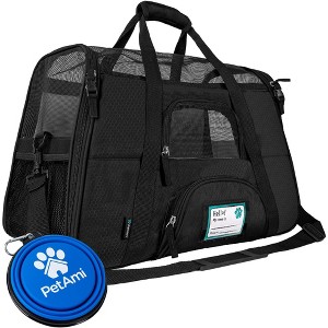 PetAmi Airline Approved Pet Carrier for Cat Dog, Soft Sided Travel Supplies Accessories, Ventilated Carrying Bag Kitten Puppy - 1 of 4
