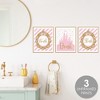 Big Dot of Happiness Little Princess Crown - Unframed Wash, Brush, Flush - Pink and Gold Princess Bathroom Wall Art - 8 x 10 inches - Set of 3 Prints - 2 of 4