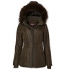 Sportoli Womens Winter Coat Faux Fur Trim Hooded Down Alternative Puffer Jacket - 4 of 4