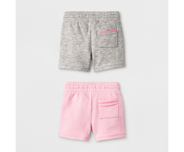 Toddler Girls' Knit Cargo Shorts - Cat & Jack&#153; Light Pink/Heather Gray 4T