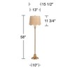 360 Lighting Dyna 58"H Antique Brass and Rattan Drum Shade 2-Light Floor Lamp - 4 of 4