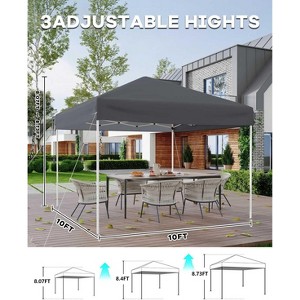 CuisinSmart 10x10 Pop Up Canopy Tent, Outdoor Tent with 3 Adjustable Height, Easy Set Up Canopy with 4 Sandbags & Carrying Bag - 1 of 4