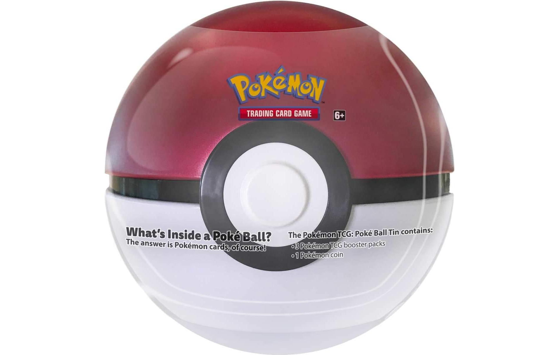 Pokemon TCG: Poke Ball Tin Red - 3 Booster Pack with 1 Coin