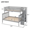 NicBex Twin over Full Stairway Loft and Bunk Bed with Storage,with Safety Guardrails,for Kids Teens Adults - 4 of 4