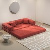 Modular Sectional Sofa, Multi-Shape Design Convertible Floor Sofa Bed with Pillow Arms, Sofa Bed with Removable Corduroy Covers-Coolbibila - 3 of 4