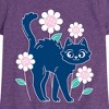 Girls' - Instant Message - Cat And Flowers Fitted Short Sleeve Graphic T-Shirt - 2 of 4
