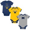 NCAA Michigan Wolverines Infant Toddler Boys' 3pk Bodysuit - 6-9M - 4 of 4