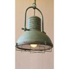 Antique Turquoise Pendant Light with Glass and Wire Cage – 46"Tall by Kalalou - 3 of 3