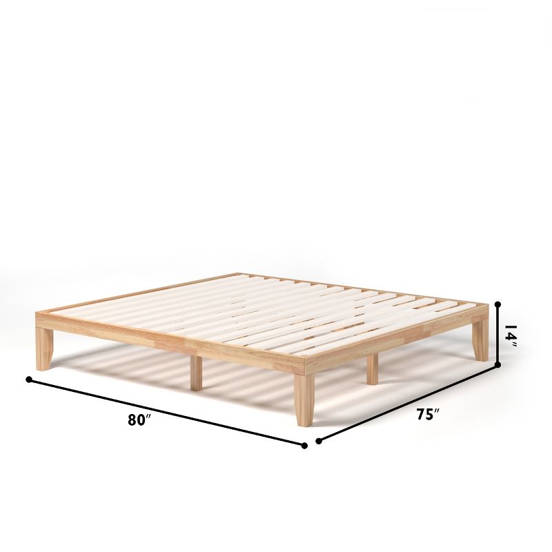 Costway King Size 14'' Wooden Bed Frame Mattress Platform Wood Slats Support EspressoNatural, 3 of 13