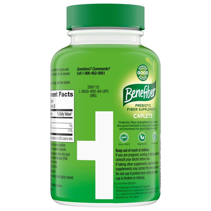 Benefiber Prebiotic Fiber Supplement Caplets - 84ct, 2 of 9