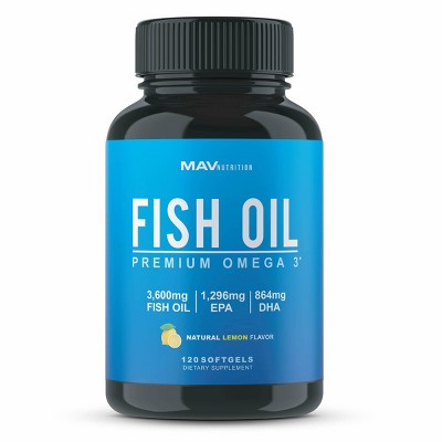Fish Oil Softgels, Mav Nutrition, 120ct : Target