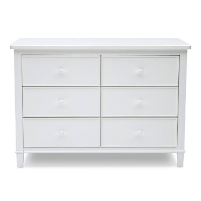 White Double Nursery Dresser with Interlocking Drawers