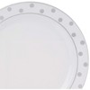 Silver Spoons Elegant Disposable Plastic Plates for Party, Heavy Duty Silver Salad Plates - 7.5", (20 PC) - Charming Dots Collection - 4 of 4