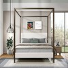 Racxily Industrial Canopy Bed, Boucle Upholstered Metal Frame with Luxe Design - 3 of 4
