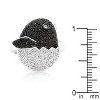 Slickblue Women's 6.25 Ct. Cubic Zirconia Baby Chick Ring, Black and White Design, Silvertone Plated, Size 5-10 - 3 of 4