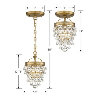 Vibrant Gold Mini Crystal Chandelier with Clear Drops