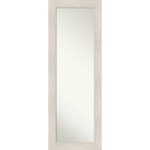 19" x 53" Hardwood Framed Full Length on the Door Mirror White - Amanti Art: Over the Door, Body, No Assembly Required - 1 of 4