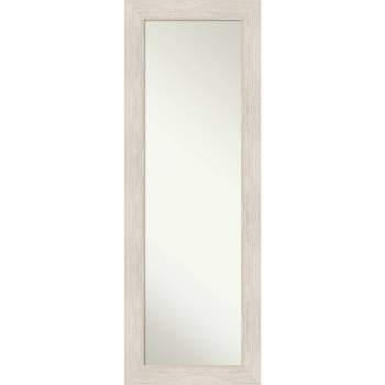 19" x 53" Hardwood Framed Full Length on the Door Mirror White - Amanti Art