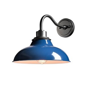 Claxy Dark Blue Gooseneck Wall Sconces Farmhouse Barn Light - 1 of 4