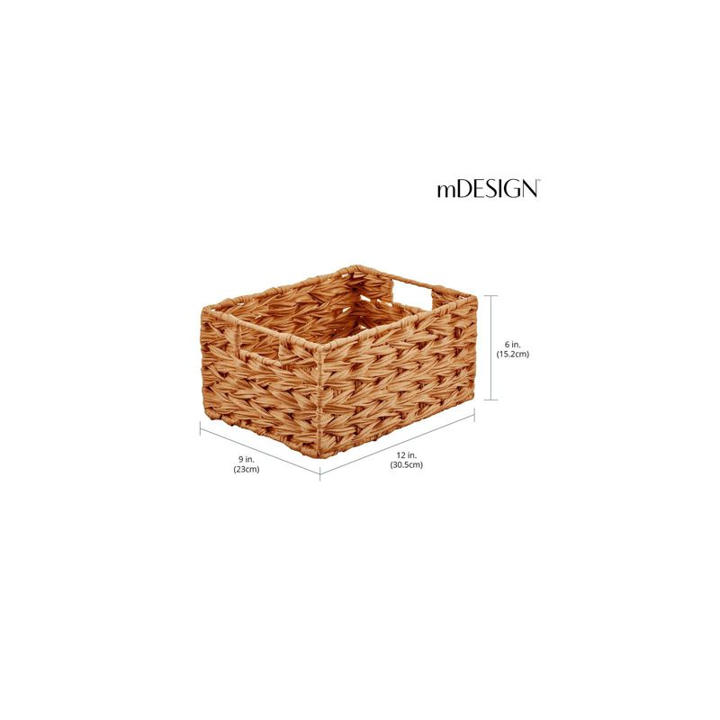 mDesign Woven Farmhouse Pantry Food Storage Bin Basket Box, 4 of 9
