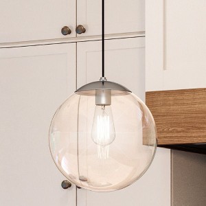 Urban Ambiance Luxury Minimalist Pendant 12.5''H x 12''W,  Brushed Nickel Finish,  Canton Collection, UHP4016 - 1 of 4