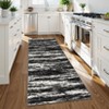 Washable Modern Striped  Abstract Rug Non Slip Low Pile Rug Soft Contemporary Throw Floor Cover Foldable Indoor Carpet for Living Room Bedroom - 2 of 4