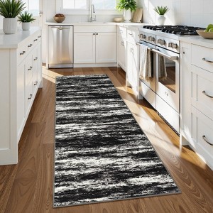 Modern Hallway Rugs 2x6 Non-Slip Abstract Runner Rugs, Non-Shedding Neutral Indoor Carpet, Stain-Resistant Ultra-Thin Floor Carpet Mats for Bedroom - 1 of 4