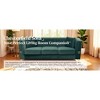 82.67'' Velvet Modern Vertical Channel Tufted Backrest Chesterfield 3-Seater Sofa with Gold Metal Legs and 2 Pillows - 3 of 4
