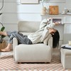 Oversized Snowflake Fleece Fabric Accent Chair with Storage Ottoman, Deep Seat Modern Lounge Chair for Living Room, Bedroom, or Office - 3 of 4