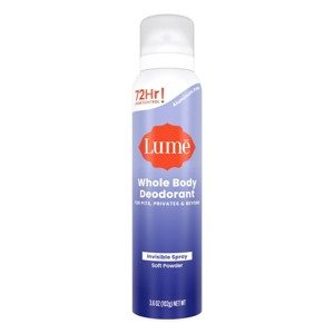 Lume Whole Body Women's Aluminum Free Invisible Spray Deodorant - Soft Powder Scent - 3.6oz - 1 of 4
