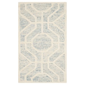 Light Blue/Ivory Geometric Tufted Accent Rug - (3
