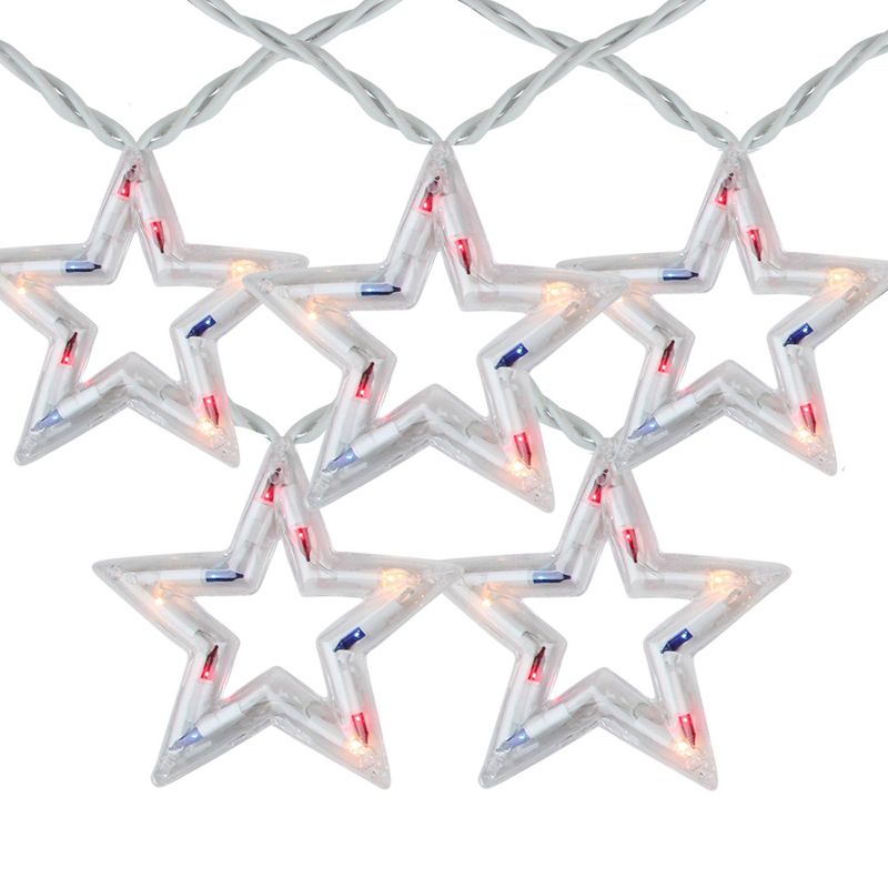 Northlight 5ct Patriotic Star Fourth of July Light Set, 5.25ft White Wire, 1 of 5