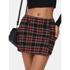 EXLURA Womens Button Bodycon Mini Skirt Sexy Night Club High Waist Elastic Y2K Fall Winter Plaid Skirts - 2 of 4