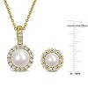 EVERLY JEWELRY | 0.37 ct 7.5–8 & 8.5–9 mm White Freshwater Cultured Pearl Set in Brass Yellow - 3 of 4