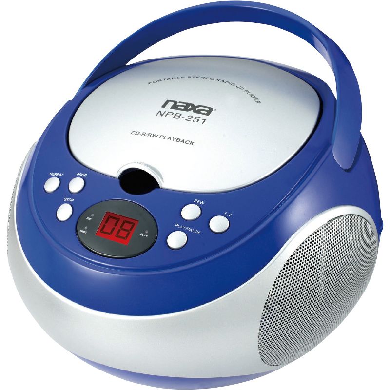 Naxa® 2.4-Watt Portable CD Player with AM/FM Radio (Blue), 1 of 5