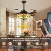 Ludomide 42" Tiffany Ceiling Fan Stained Glass Retractable Chandelier Fan with Light and Remote Control for Bedroom - 2 of 4