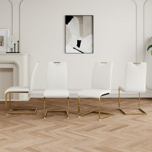 NicBex Modern Dining Chairs with Faux Leather Padded Seat,Armless Chairs with Chrome Metal Legs for Kitchen,Living Room - 1 of 4