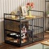 Whisen 41"Furniture Style Large Dog Crate, Adjustable Raised Feeder - 2 of 4